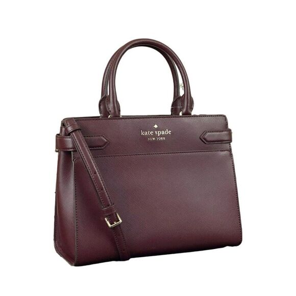 Kate Spade New York Leather Large Satchel Staci in Cherrywood - Picture 1 of 14